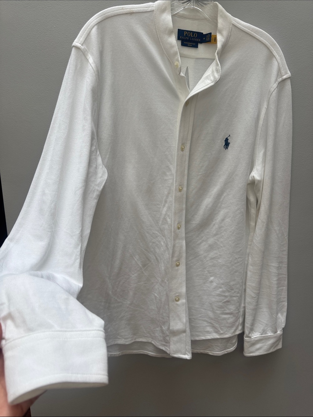 Polo by Ralph Lauren White Long Sleeve Button-Down with Navy Pony